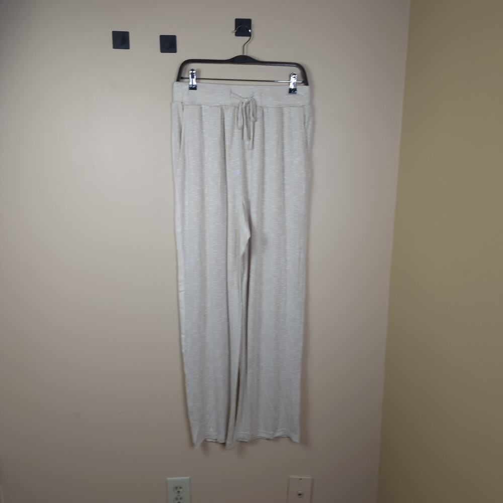 Woman Within Dreams & Co. Soft Knit Lounge Pants in Khaki Size 14/16